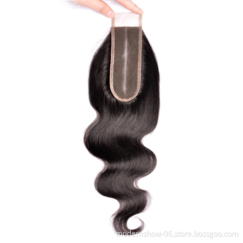 Unprocessed Virgin Cuticle Aligned Human Hair Vendors  2*6 Lace Closures Brazilian Hair